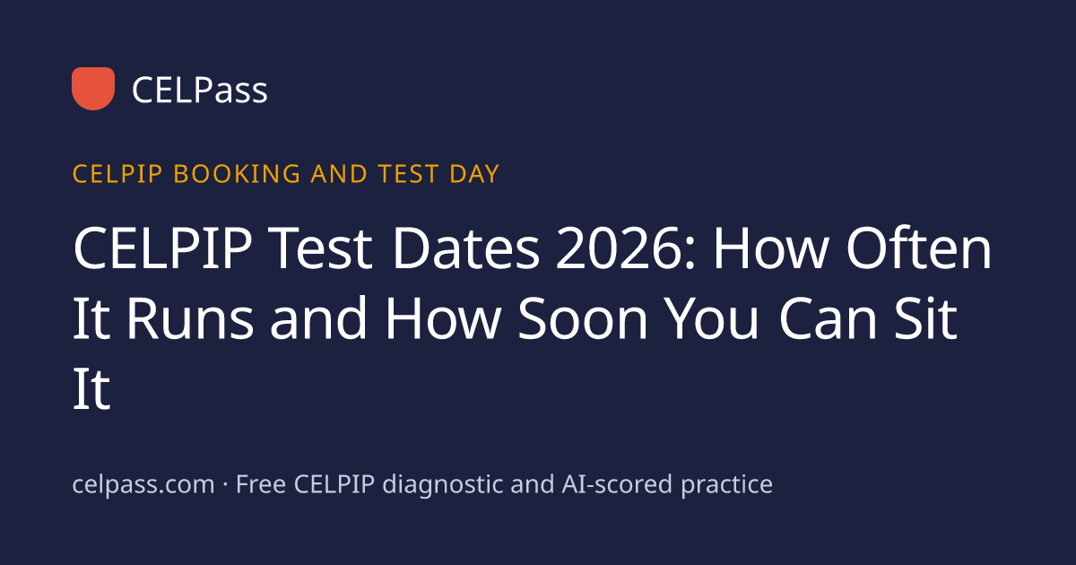 CELPIP Test Dates and Schedule 2026: How Soon You Can Book | CELPass