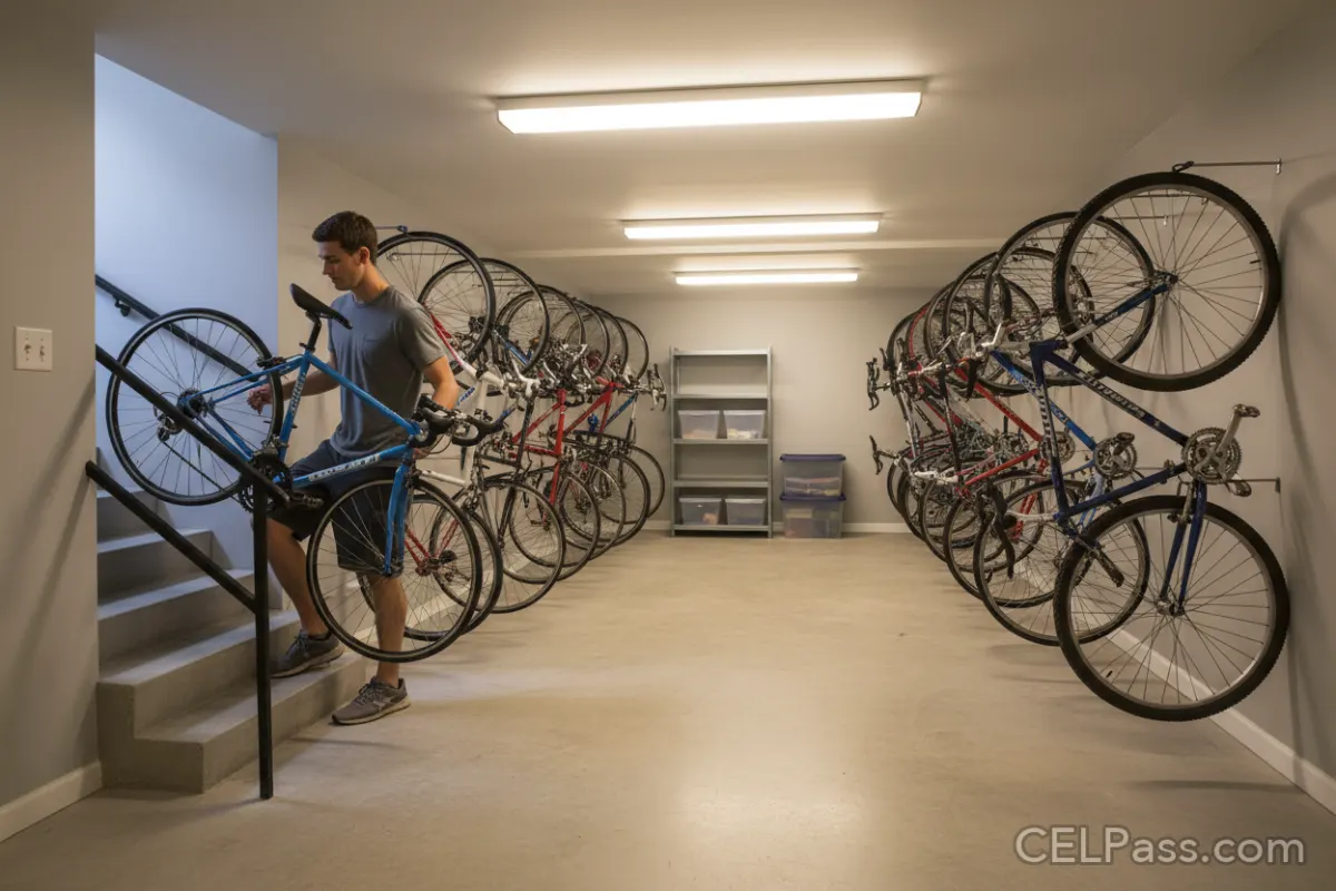Indoor Bike Room in the Basement